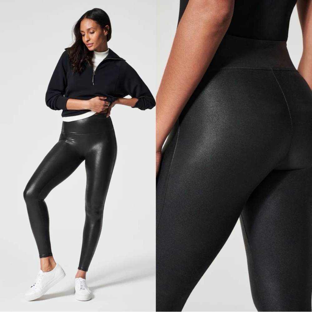 Spanx Black Faux Leather Leggings